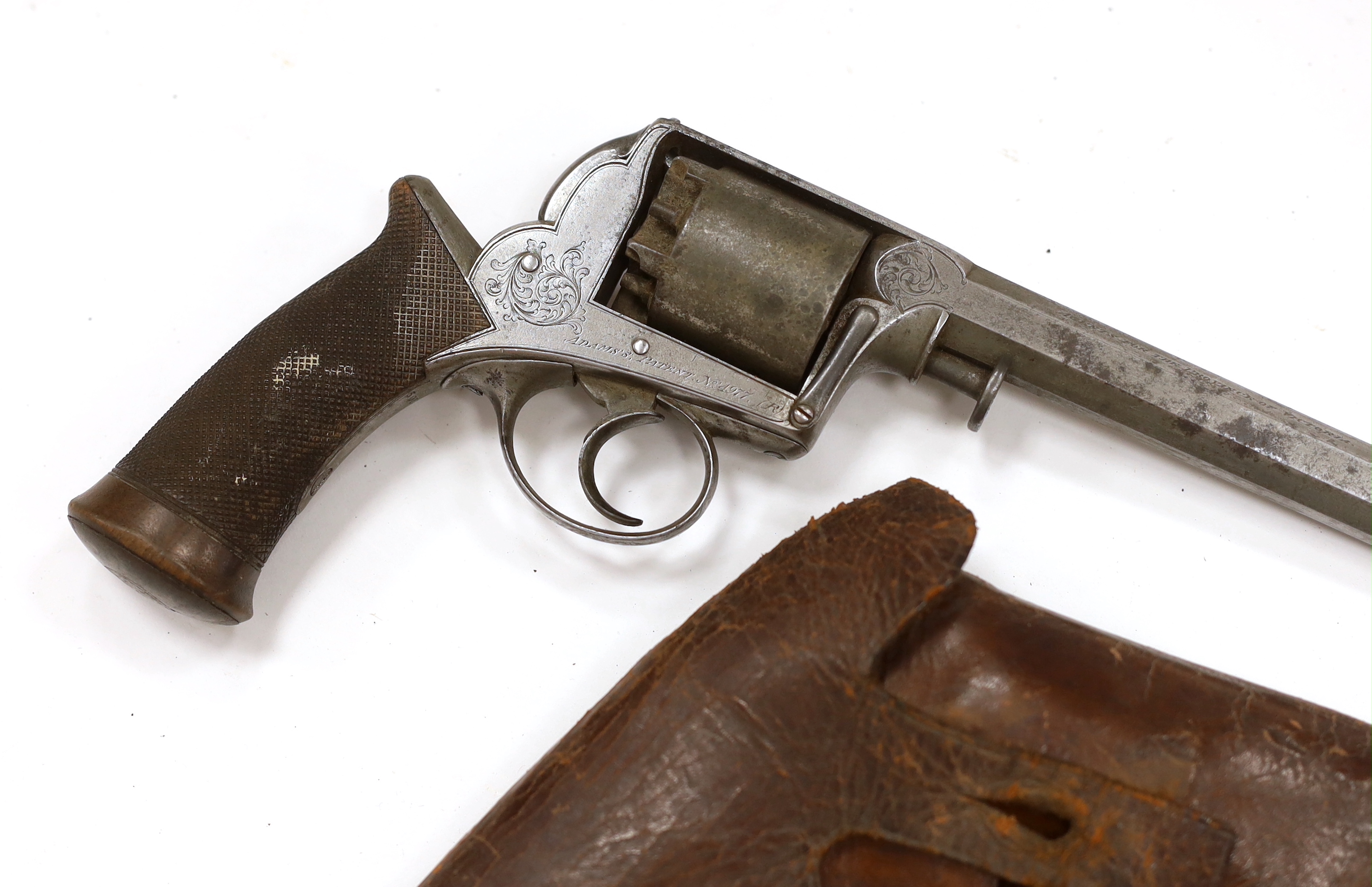 A five shot 38 bore model 1851 self-cocking percussion Dragoon revolver, engraved Deane Adams & Deane, 30 King William Street, London Bridge